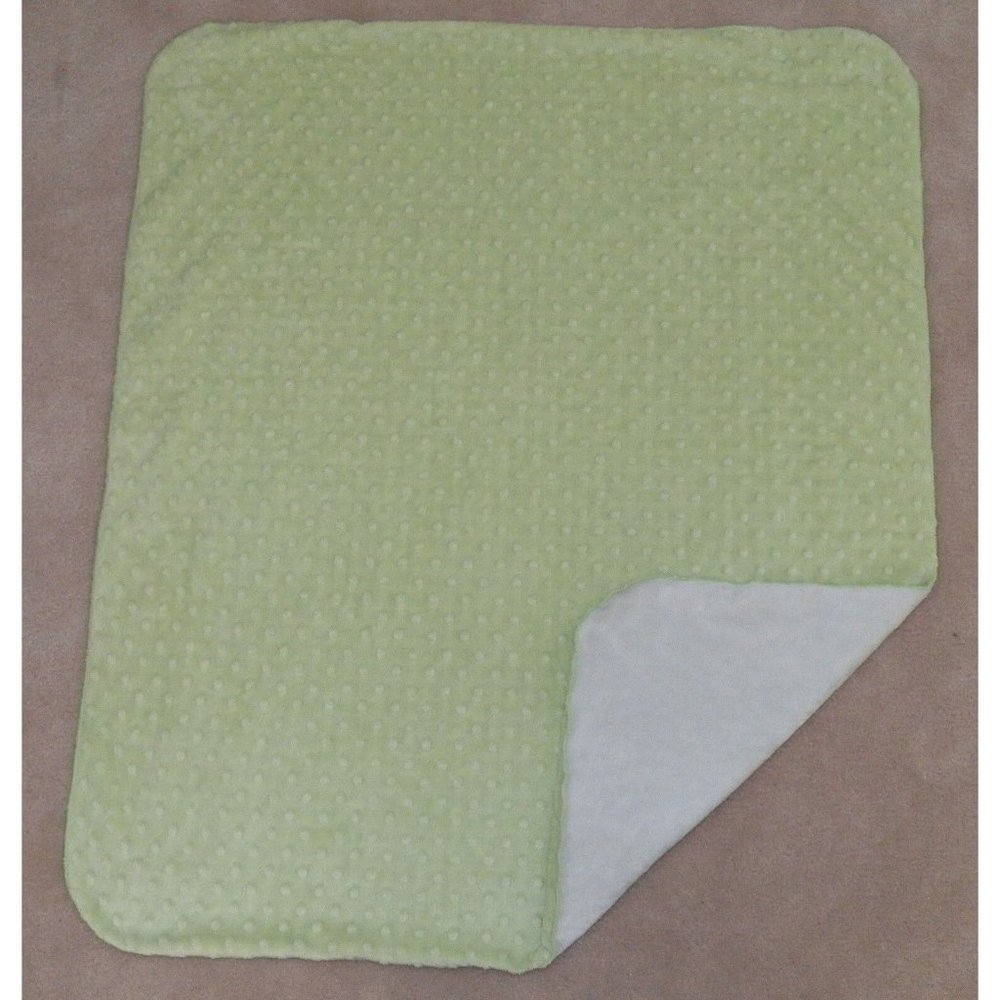 Kidcosmic Green Minky Dot White Fleece Baby Security Blanket Lovey Kid Cosmic